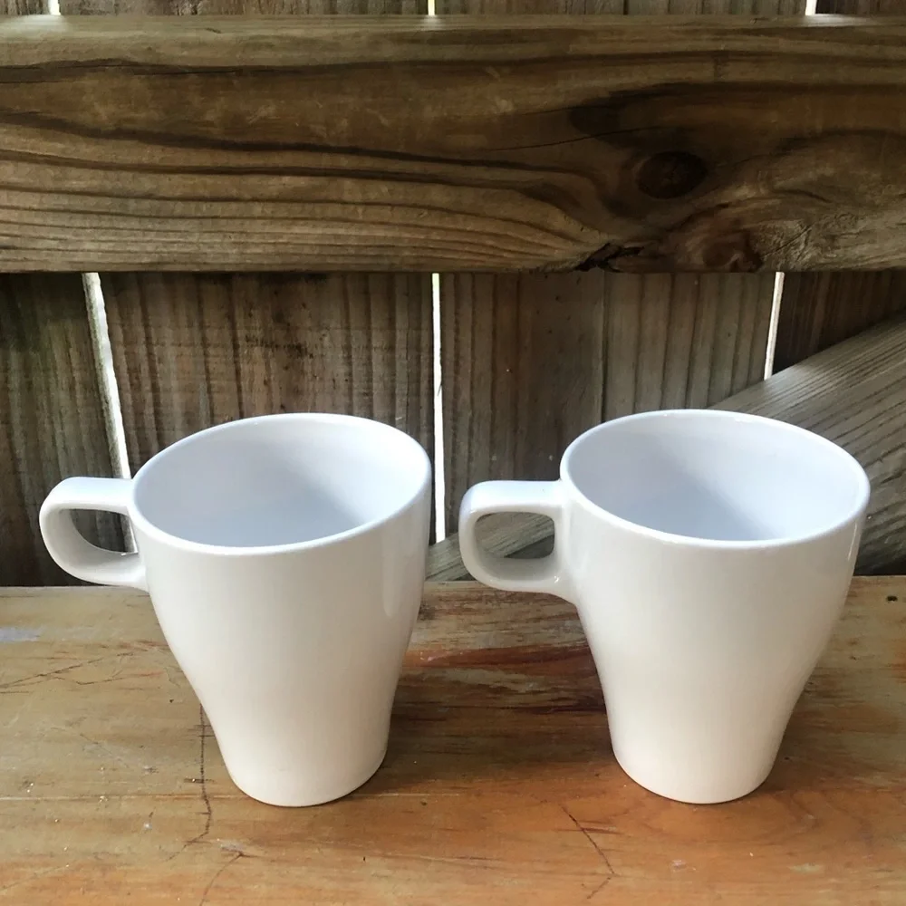 Set of 2 IKEA Dinera Coffee Mugs Tea Cups White Size 12oz